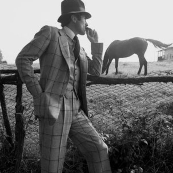 Luciano Barbera ~Italian Wool Windowpane Plaid Coat - Picture 16 of 16